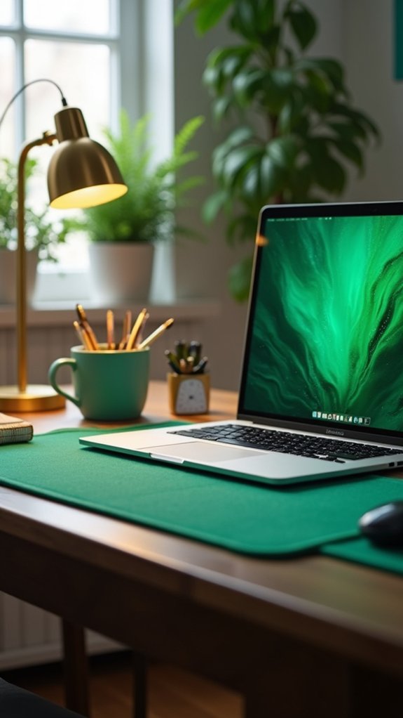 personalized emerald green mouse pads