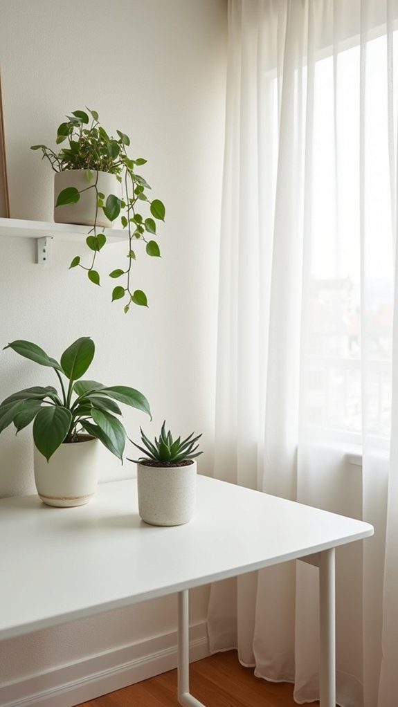 potted plants enhance workspace