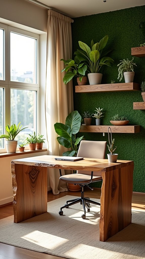 reclaimed wood office decor