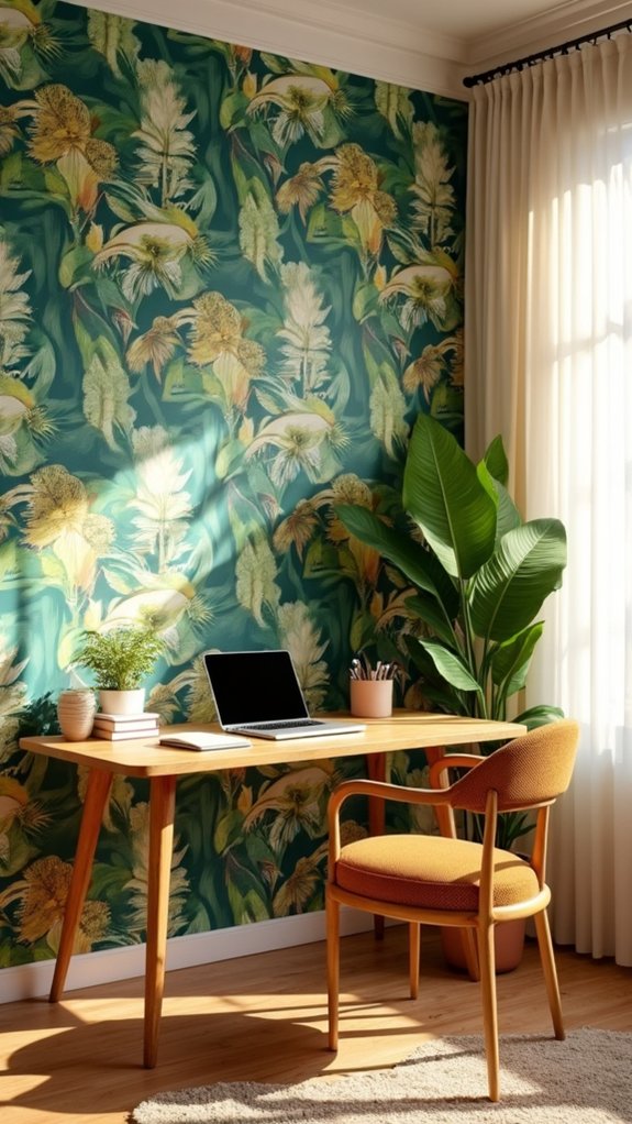removable wallpaper personalizes workspace