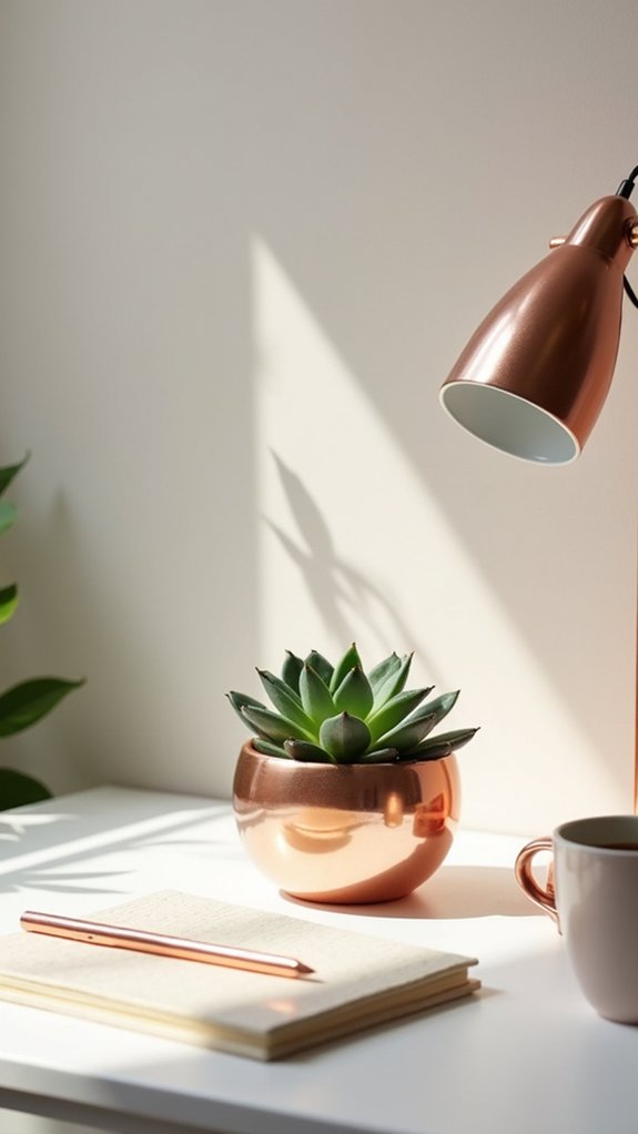 rose gold decorative plants