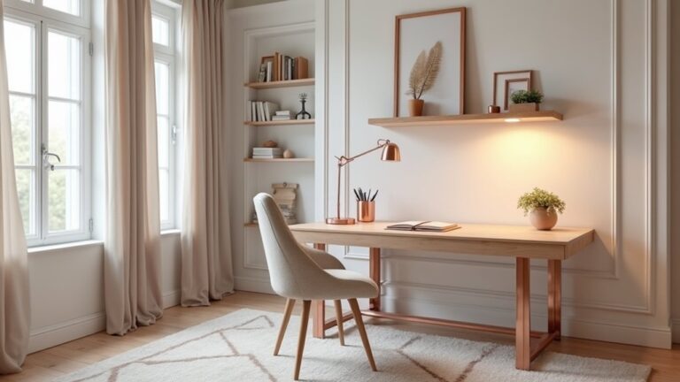 rose gold office decor ideas