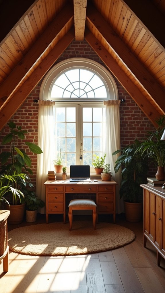 rustic wood office retreat