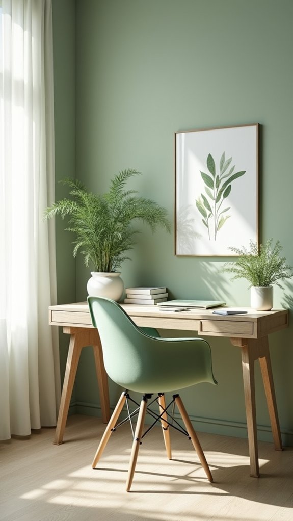 sage green functional workstation