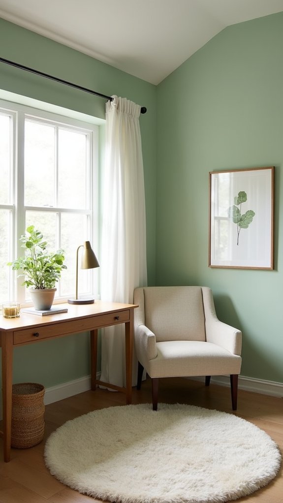 sage green wall serenity