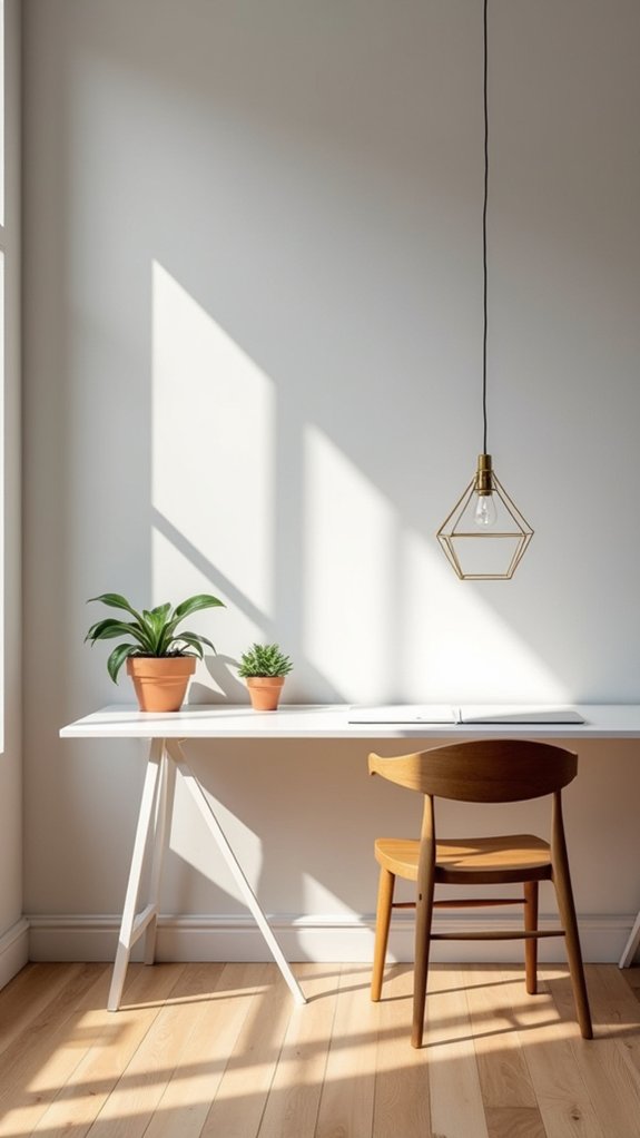 scandinavian lighting enhances workspace