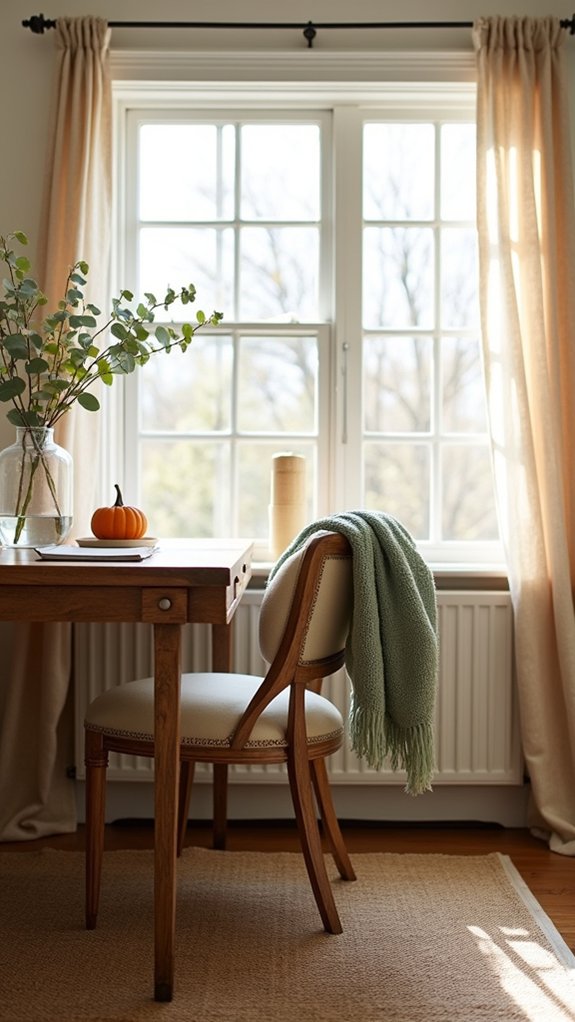 seasonal decor enhances workspace