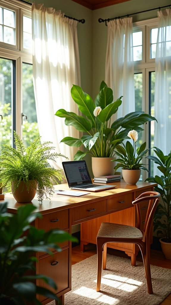seasonal greenery enhances workspace