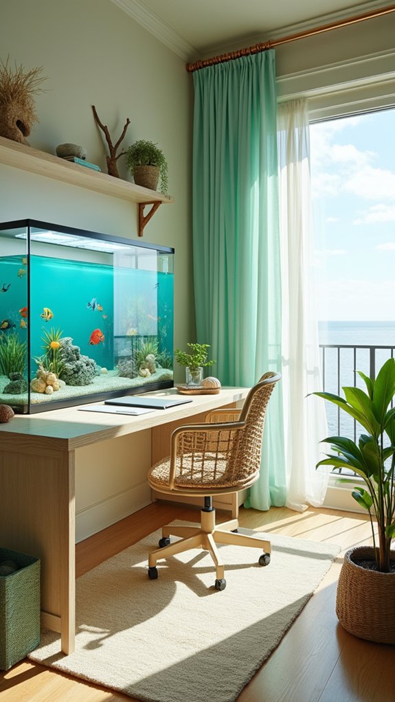 serene aquatic office transformation
