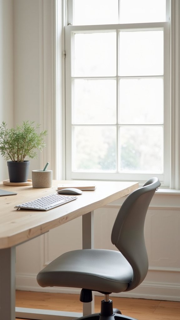 serene minimalist desk setup
