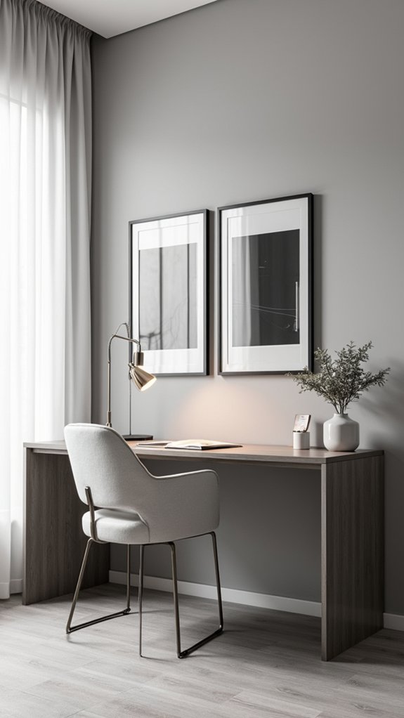 serene monochromatic workspace design