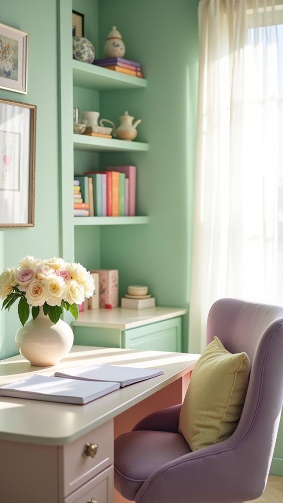 serene pastel workspace oasis