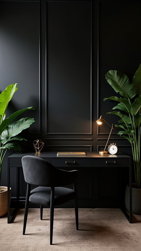 sleek functional black desks