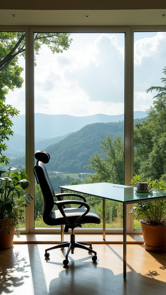 sleek glass desk elegance