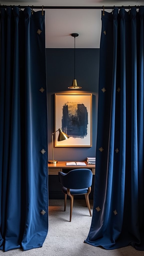 sleek navy blue curtains
