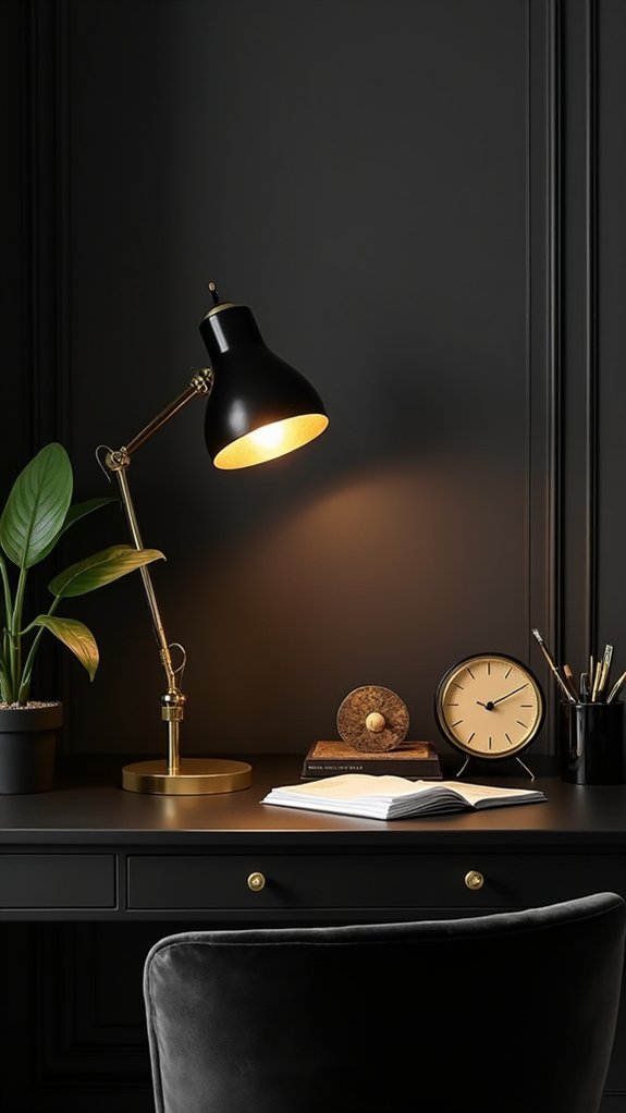 sophisticated black brass lamps
