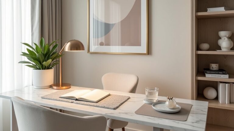 sophisticated marble desk styling