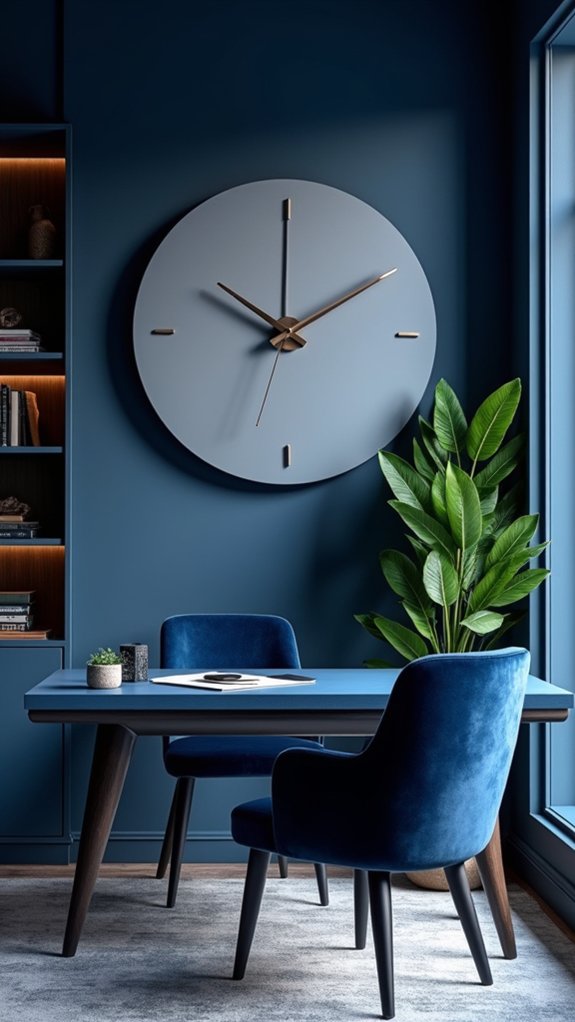 sophisticated navy blue clocks