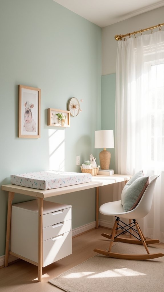 space saving nursery office setup