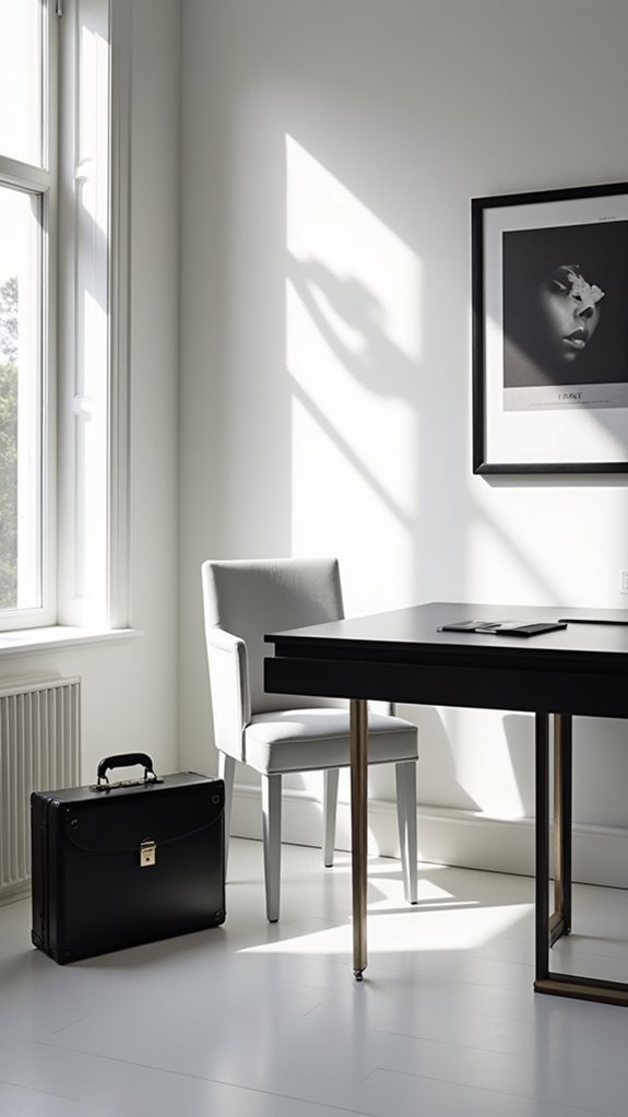 striking monochrome office decor