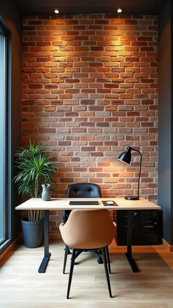 stylish brick or stone finish