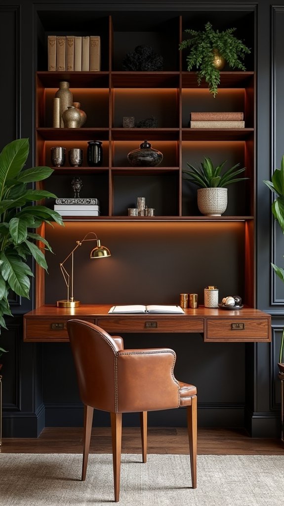 stylish dark wood desks