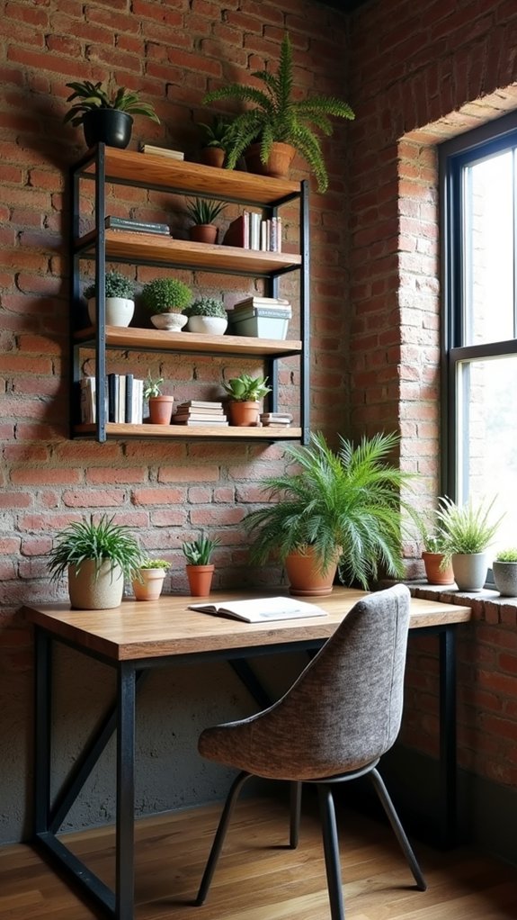 stylish iron and wood shelving