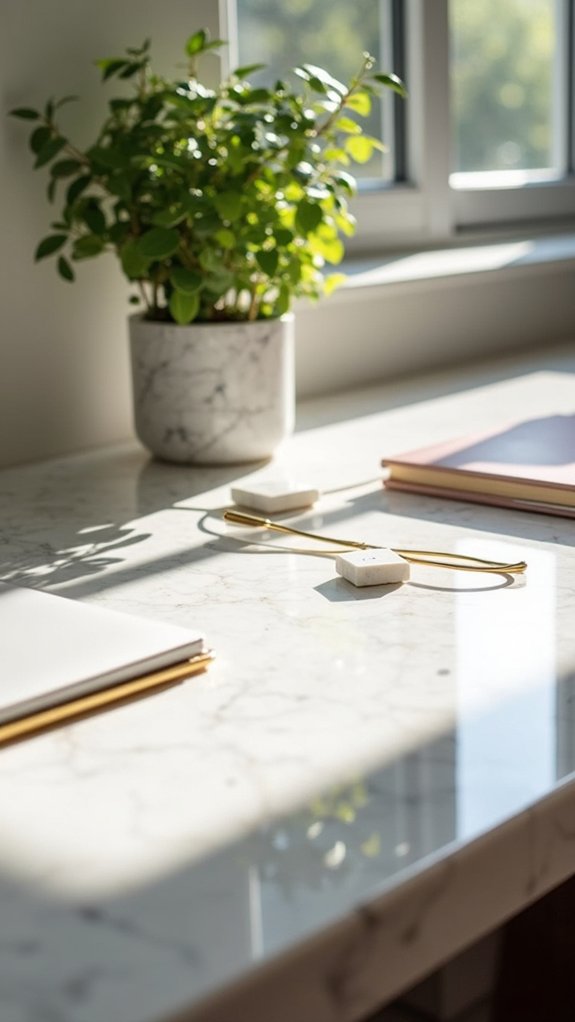 stylish marble cable organization