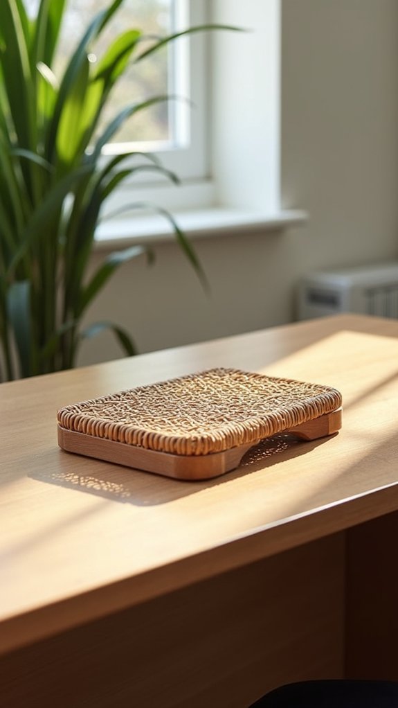 stylish rattan laptop stands
