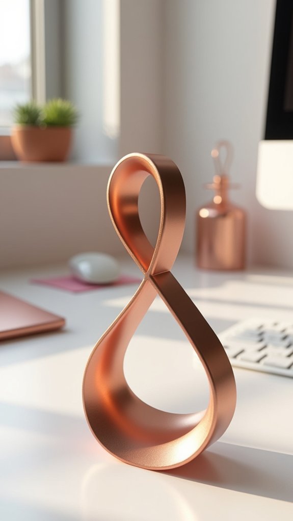 stylish rose gold sculpture
