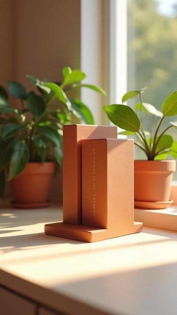 stylish terracotta bookends transform