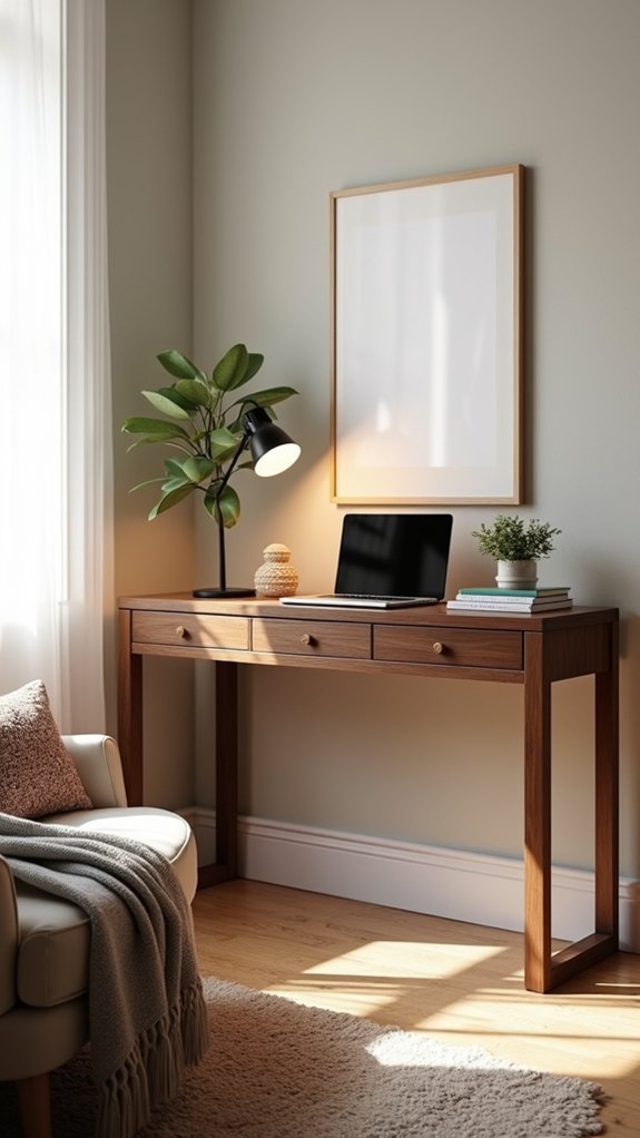 stylish workspace and storage