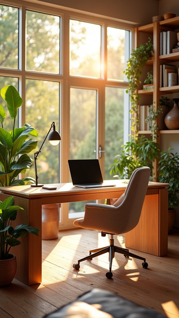 tech savvy sunroom office setup