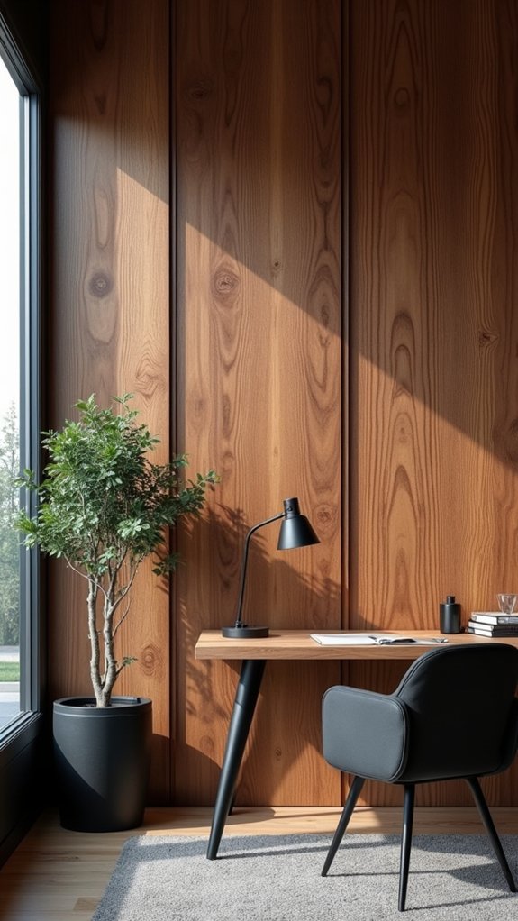 timber art enhances workspace ambiance
