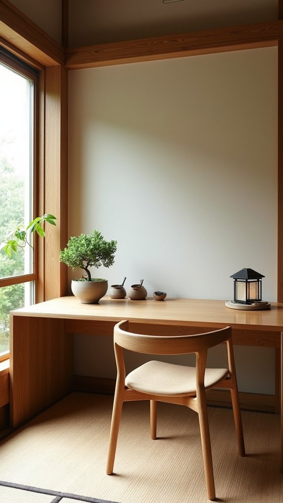 tranquil japanese inspired workspace
