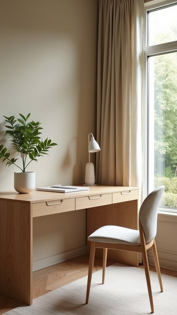 tranquil minimalist office design