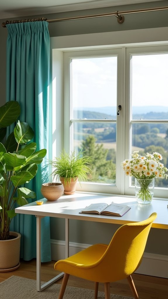 vibrant desk enhances workspace