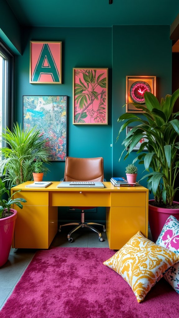 vibrant hues energize workspace