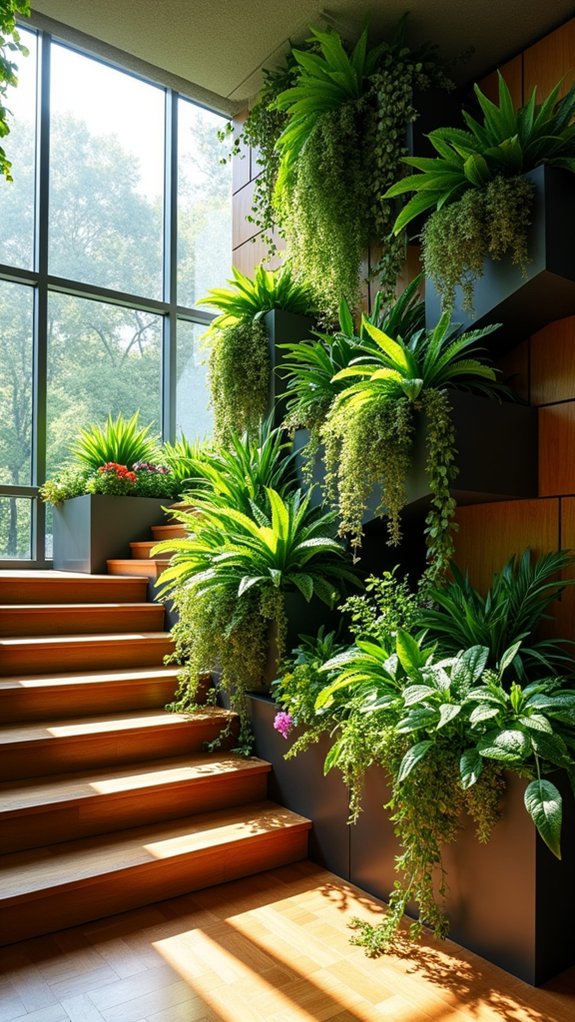 vibrant stair landing oasis