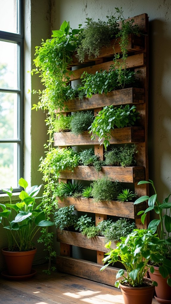 vibrant upcycled plant wall