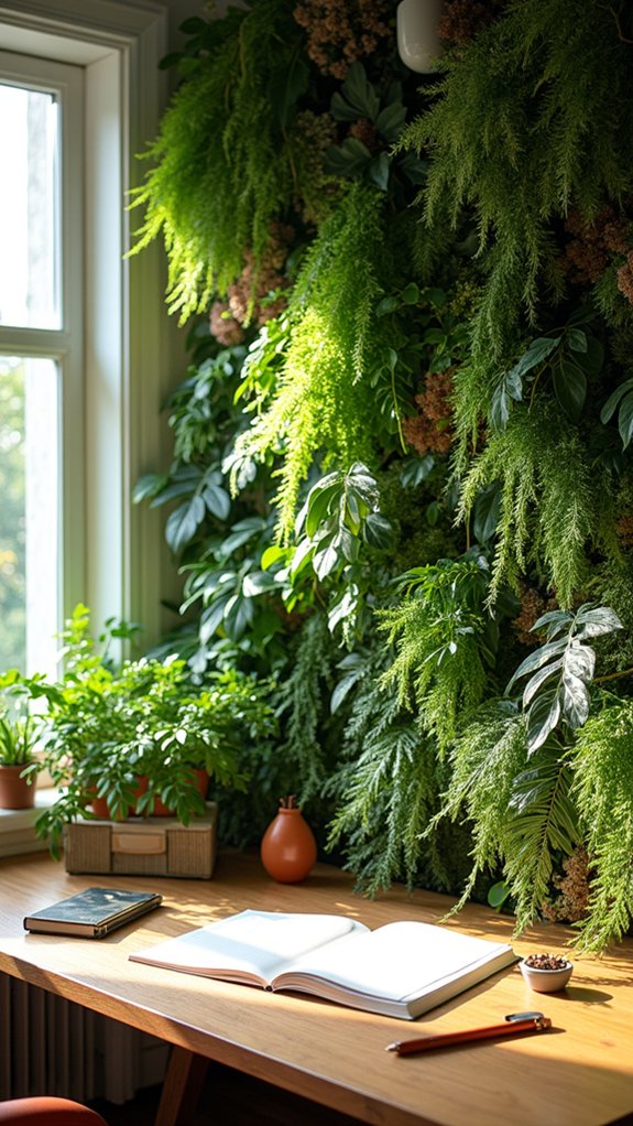 vibrant vertical plant display