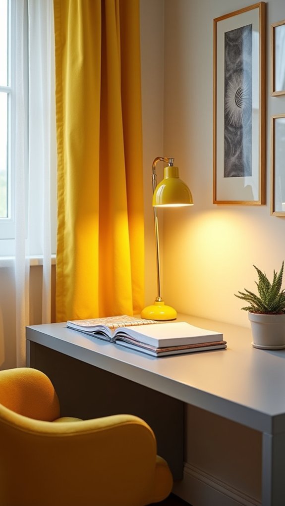 vibrant yellow workspace lighting