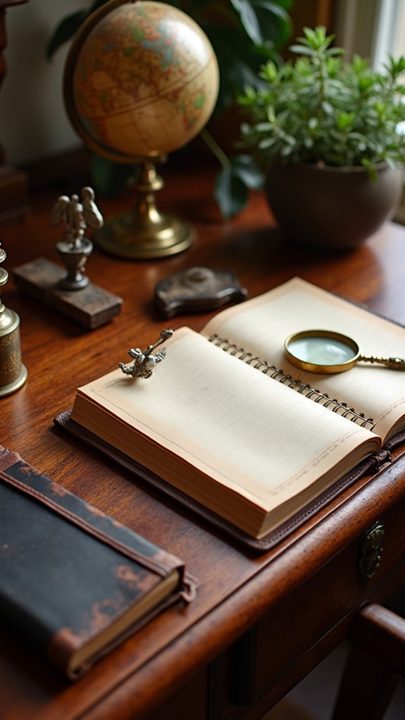 vintage charm enhances workspace