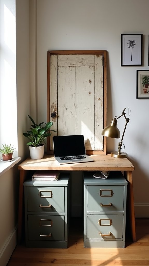 vintage door desk transformation