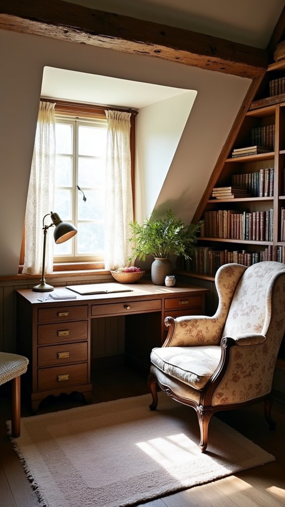 vintage furniture enhances workspace