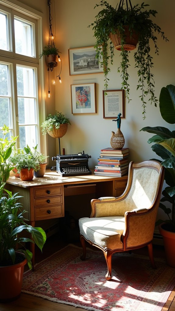 vintage furniture enhances workspace character