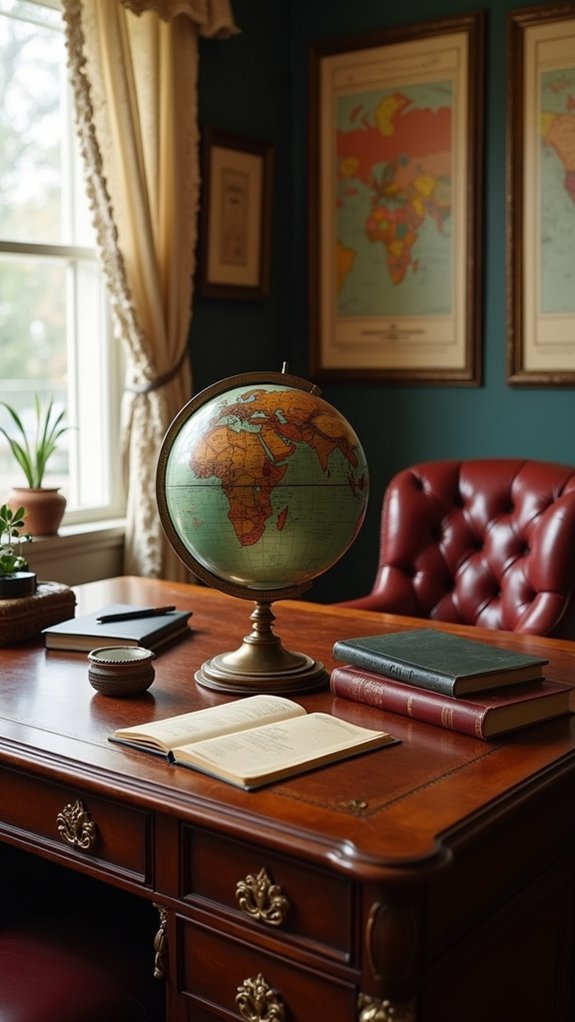 vintage globe workspace inspiration