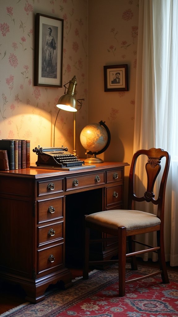 vintage lamps enhance workspace