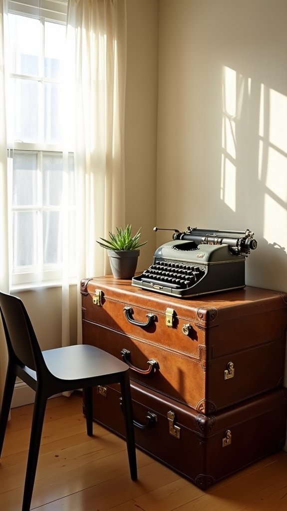vintage suitcase desk idea