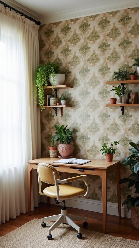 vintage wallpaper adds charm